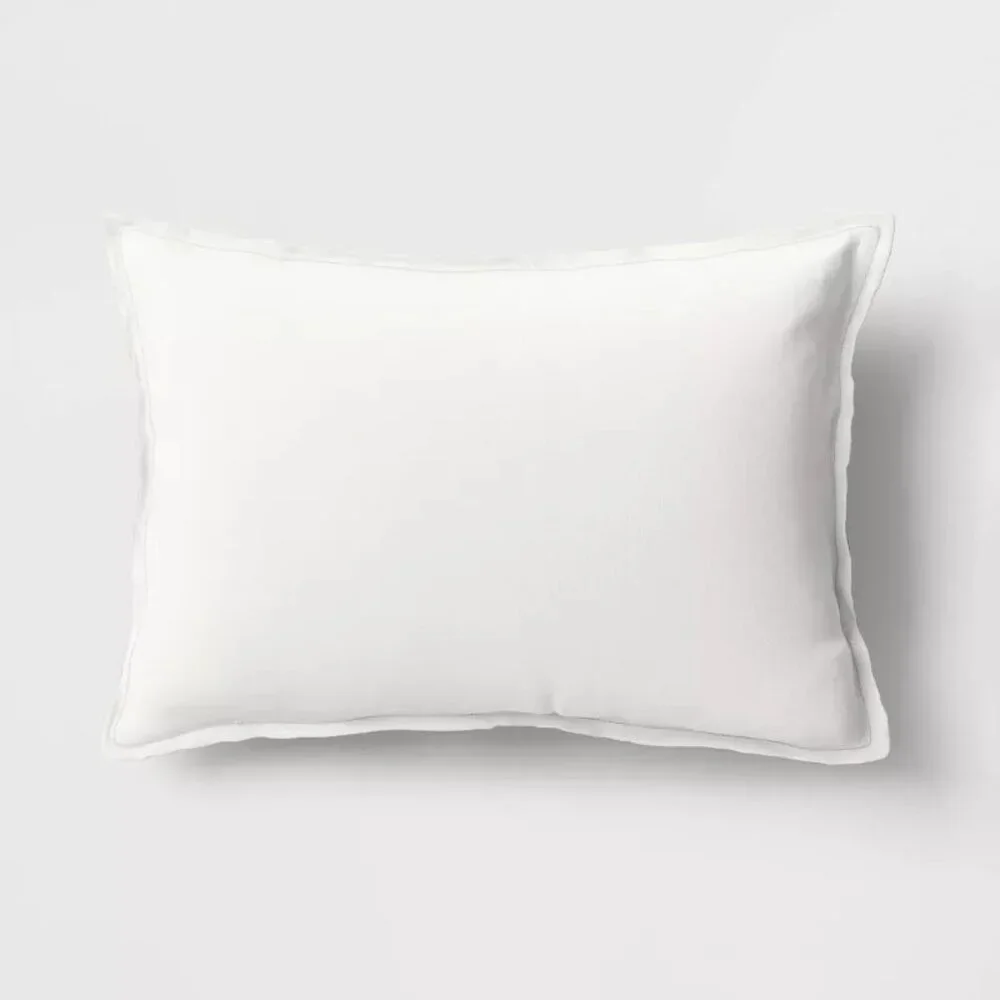 Target Room Essentials Printed Cotton Embroidery‎ Lumbar Throw Pillow Blue 2024